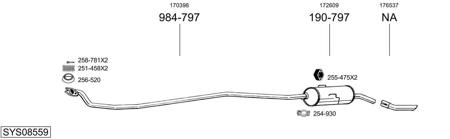 Układ wydechowy BOSAL SYS08559