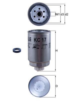Palivový filtr MAHLE KC 17D