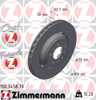 Brzdový kotouč ZIMMERMANN 150.3458.70