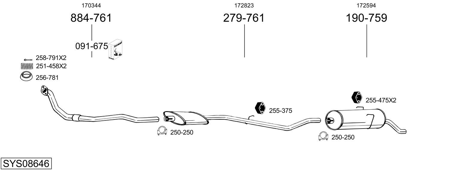 Układ wydechowy BOSAL SYS08646