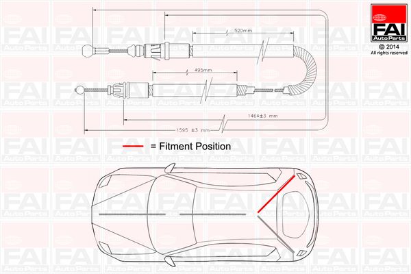Cięgło, hamulec postojowy FAI AUTOPARTS FBC0134