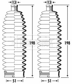Zestaw osłon, układ kierowniczy BORG & BECK BSG3361