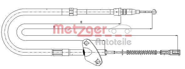 Cablu, frana de parcare METZGER 10.9871