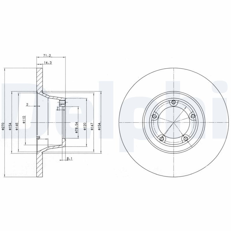 Tarcza hamulcowa DELPHI BG2157