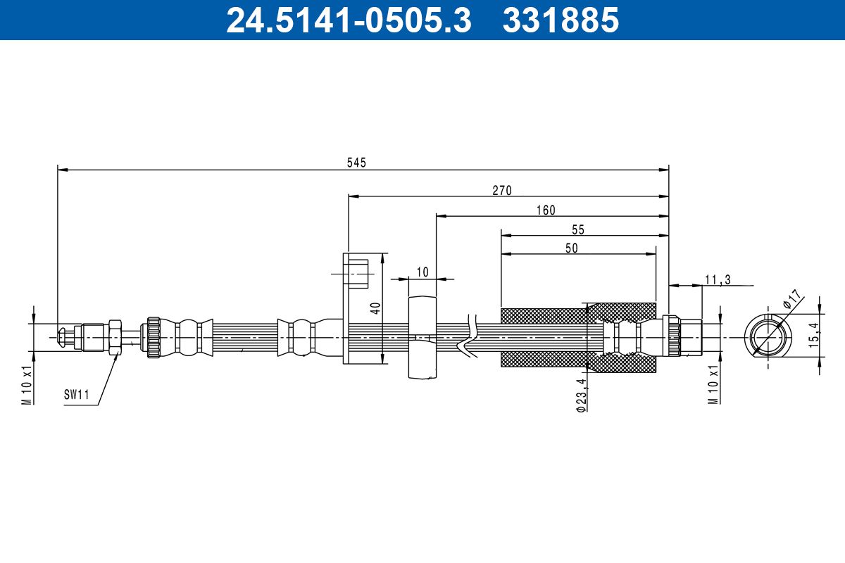 Furtun frana ATE 24.5141-0505.3