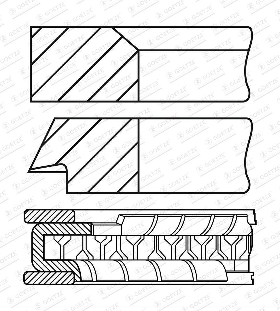 Set segmenti piston GOETZE ENGINE 08-446007-00