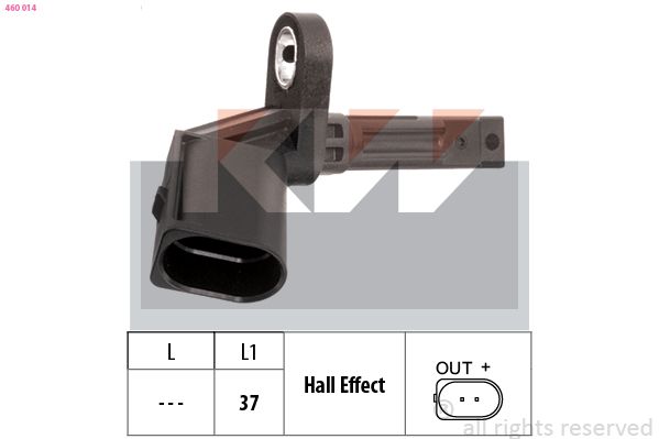 Czujnik, prędkość obrotowa koła KW 460 014