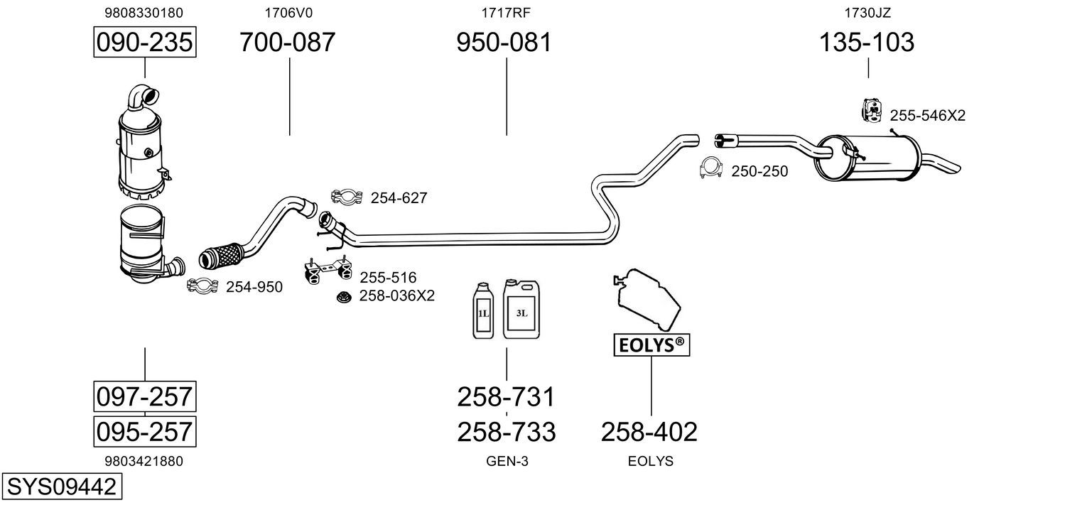 Układ wydechowy BOSAL SYS09442