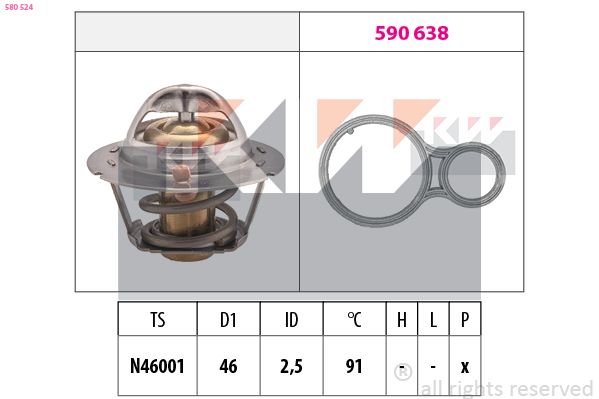 Termostat, środek chłodzący KW 580 524