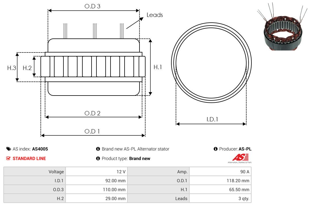 Levně Stator, generátor AS-PL AS4005