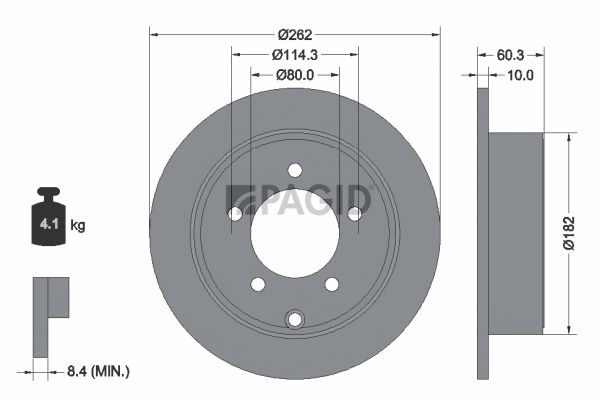 Tarcza hamulcowa PAGID 55029NC