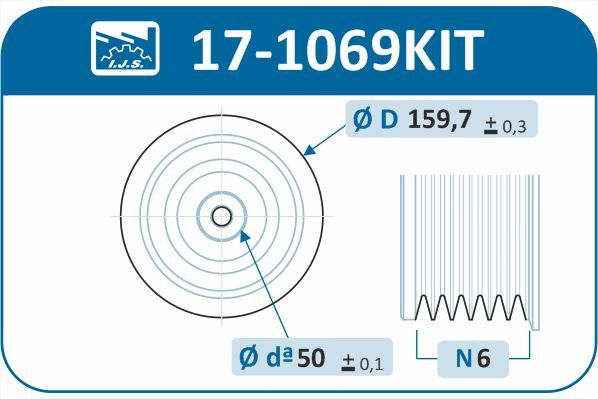 Levně Sada řemenice, kliková hřídel IJS GROUP 17-1069KIT