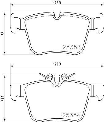 Zestaw klocków hamulcowych, hamulce tarczowe BREMBO P 50 122