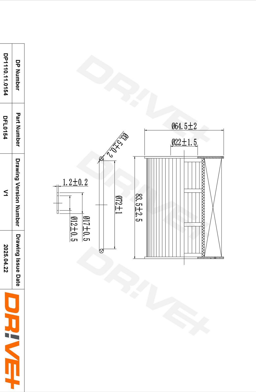 Filtru ulei Dr!ve+ DP1110.11.0154