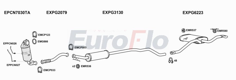 Układ wydechowy EUROFLO PG308123002D