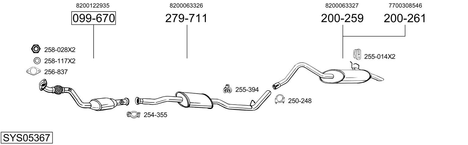 Układ wydechowy BOSAL SYS05367