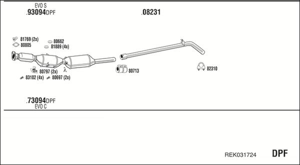 Układ wydechowy WALKER REK031724