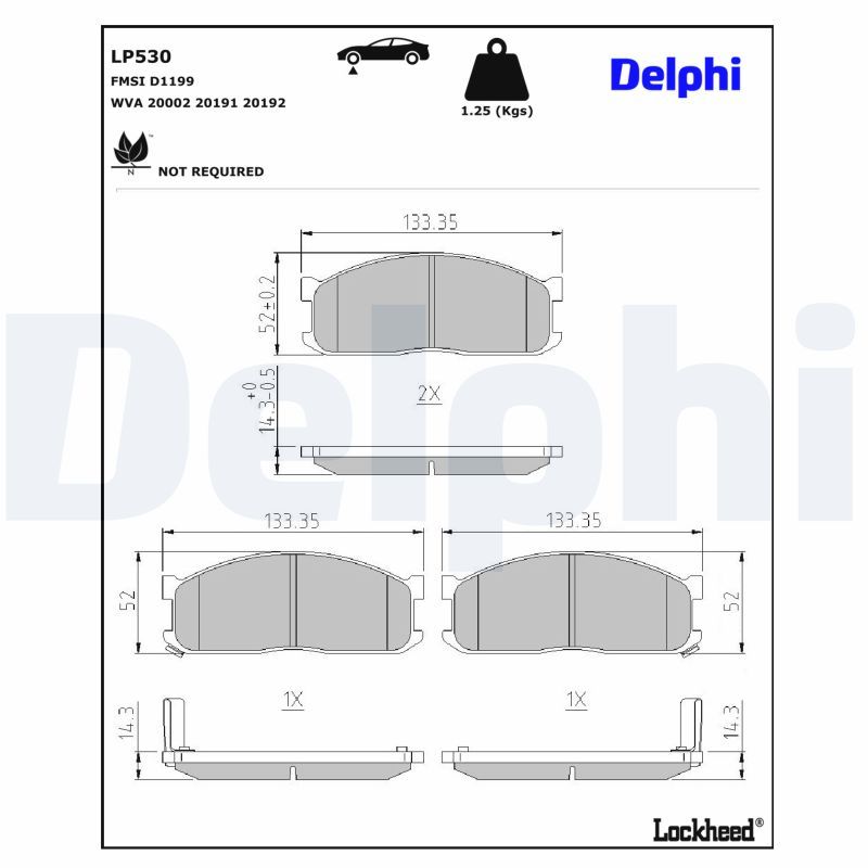 set placute frana,frana disc DELPHI LP530