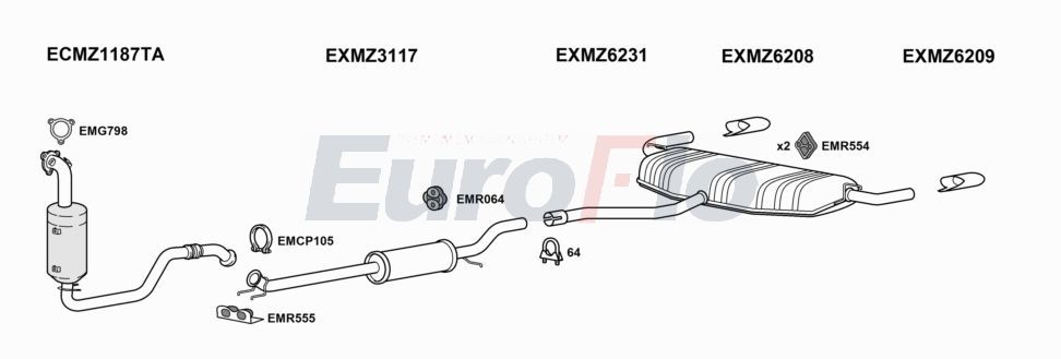 Układ wydechowy EUROFLO MZA25201001C