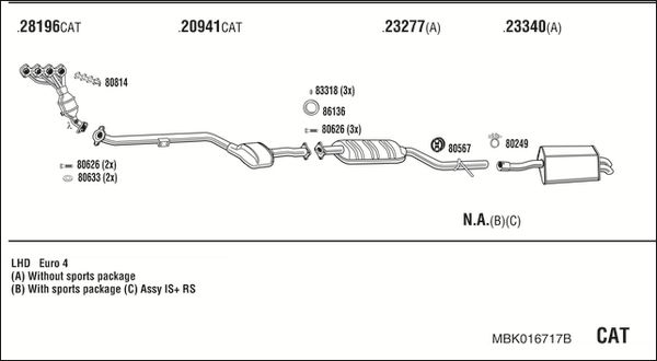 Układ wydechowy WALKER MBK016717B