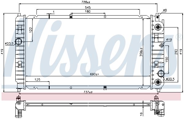 Chłodnica, układ chłodzenia silnika NISSENS 69454