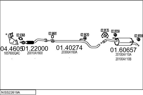 Układ wydechowy MTS NISS22619A017181