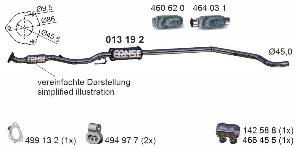 Levně Střední tlumič výfuku ERNST 013192