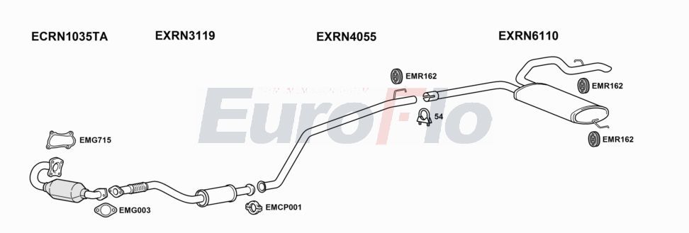 Układ wydechowy EUROFLO RNTRA19D7008C