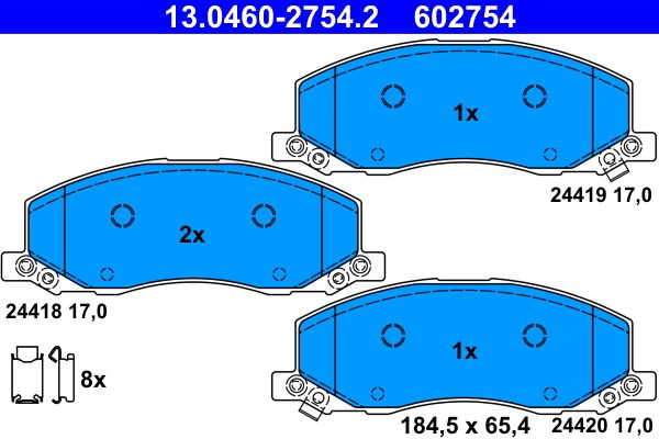 Sada brzdových platničiek kotúčovej brzdy ATE 13.0460-2754.2