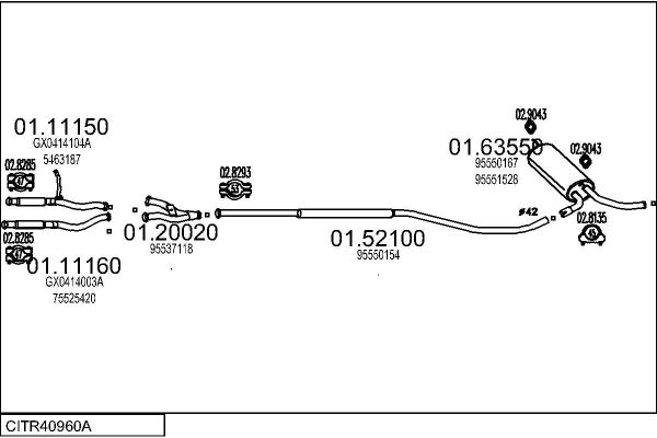 Układ wydechowy MTS CITR40960A002166