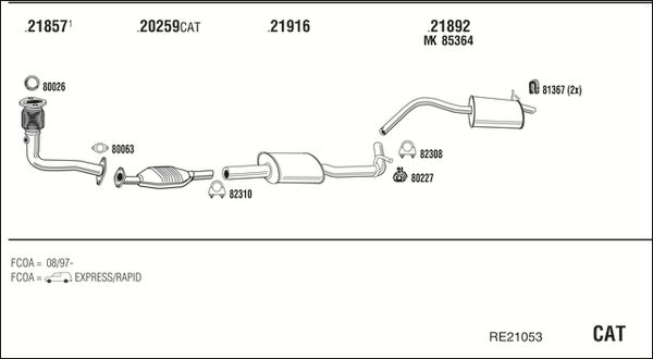 Układ wydechowy WALKER RE21053