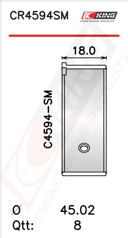 Cuzinet bielă KING CR4594SM0.25