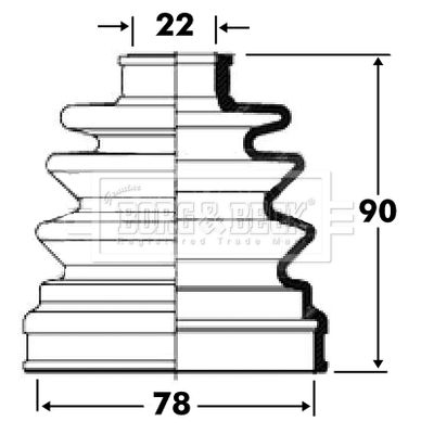 Zestaw osłon, wał napędowy BORG & BECK BCB2809