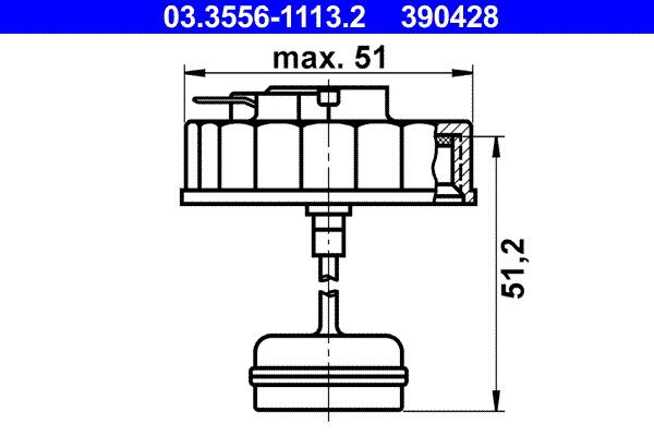 Uzávěr, nádrž brzdové kapaliny ATE 03.3556-1113.2