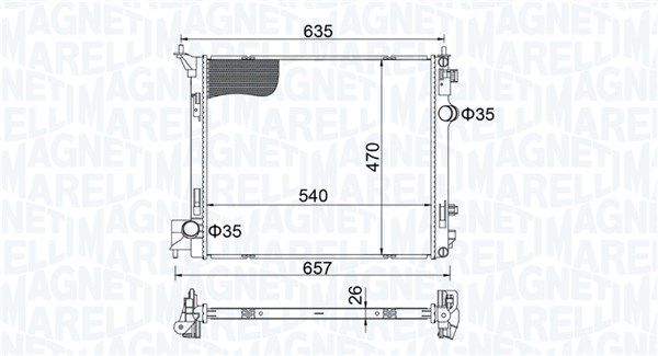 Chłodnica, układ chłodzenia silnika MAGNETI MARELLI 350213205800