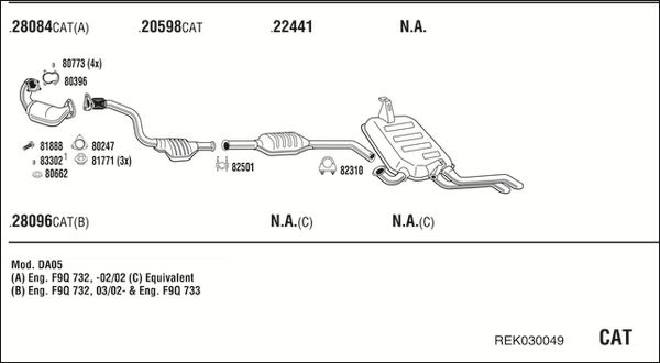 Układ wydechowy WALKER REK030049