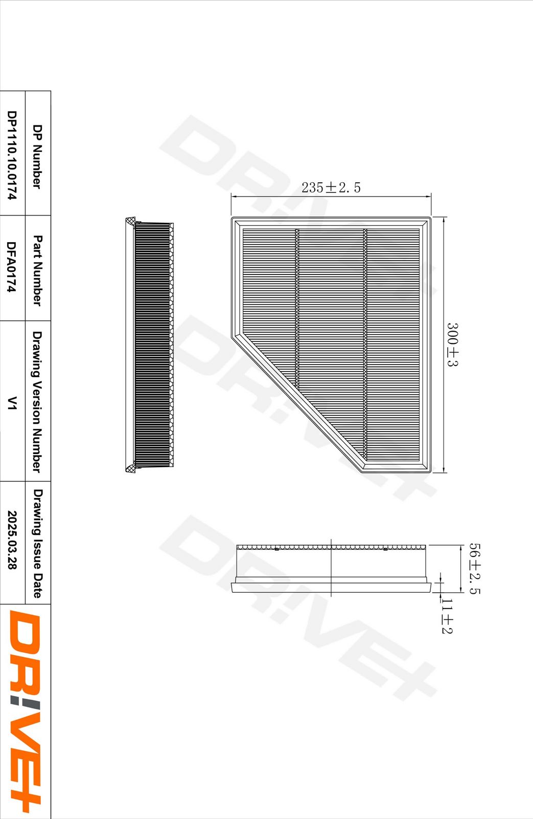Filtru aer Dr!ve+ DP1110.10.0174