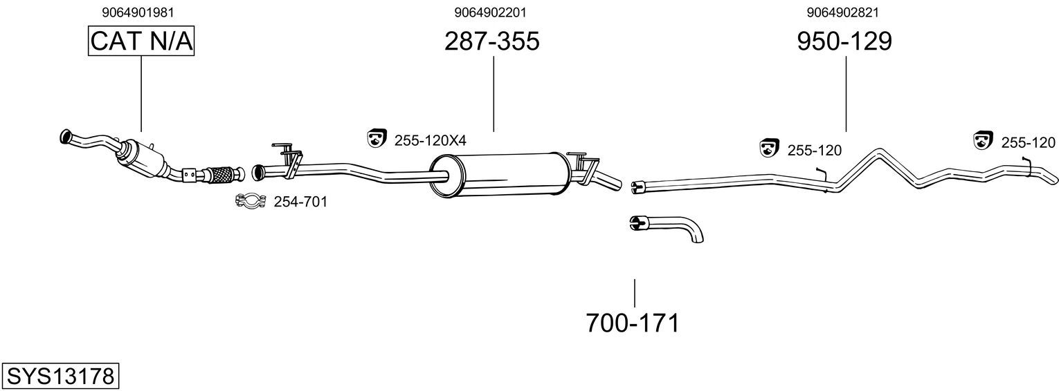 Układ wydechowy BOSAL SYS13178