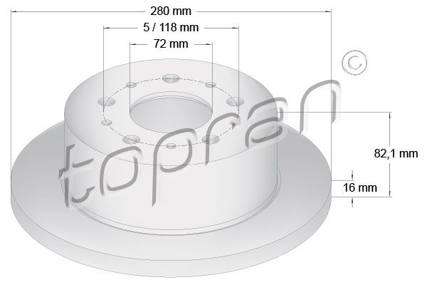 Tarcza hamulcowa TOPRAN 721 183