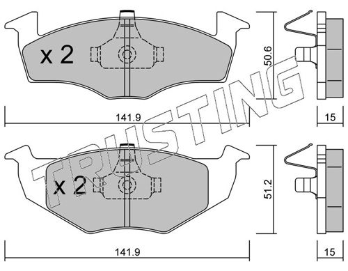 Zestaw klocków hamulcowych, hamulce tarczowe TRUSTING 215.2