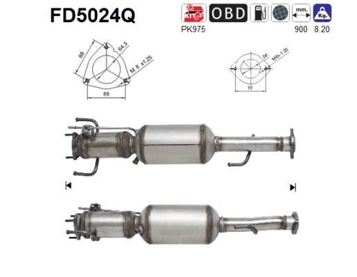 Filtr sadzy / filtr cząstek stałych, układ wydechowy AS FD5024Q
