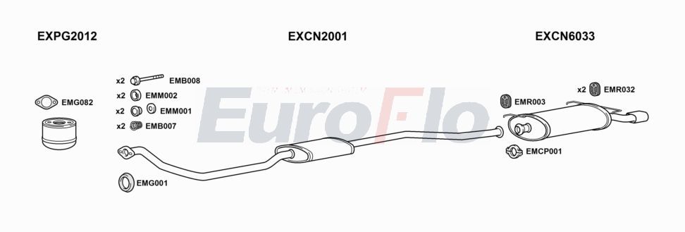 Układ wydechowy EUROFLO CNZX19D1001B