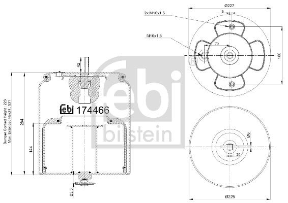 Burduf, suspensie pneumatica FEBI BILSTEIN 174466