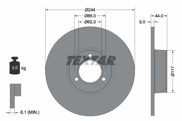 Tarcza hamulcowa TEXTAR 92022100