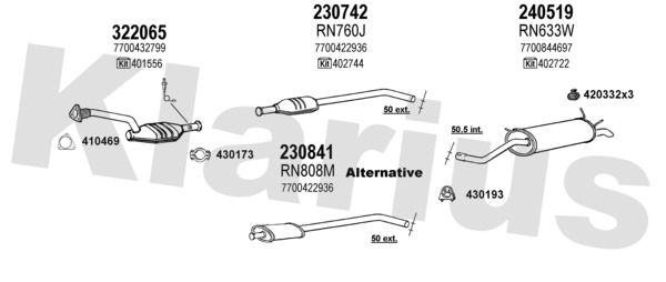 Układ wydechowy KLARIUS 721012E