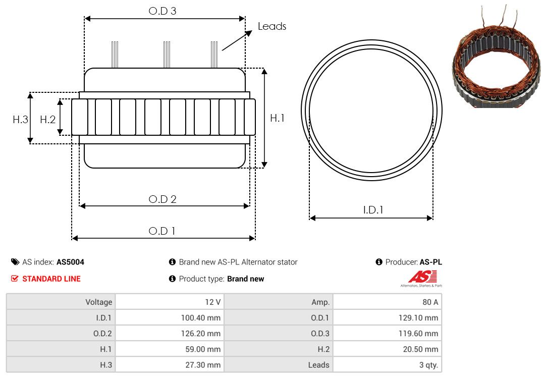 Levně Stator, generátor AS-PL AS5004
