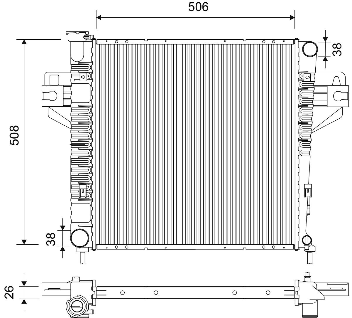 Chladič, chlazení motoru VALEO 735222