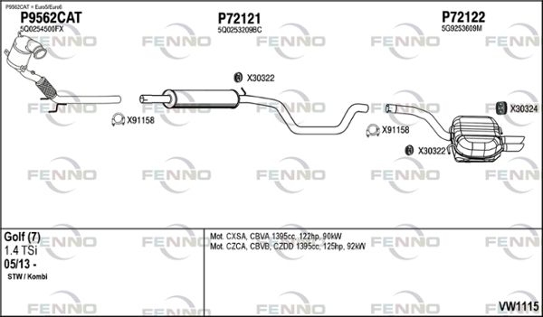 Układ wydechowy FENNO VW1115