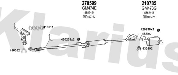 Układ wydechowy KLARIUS 392136E