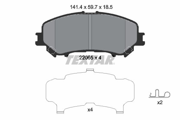 Sada brzdových platničiek kotúčovej brzdy TEXTAR 2206501